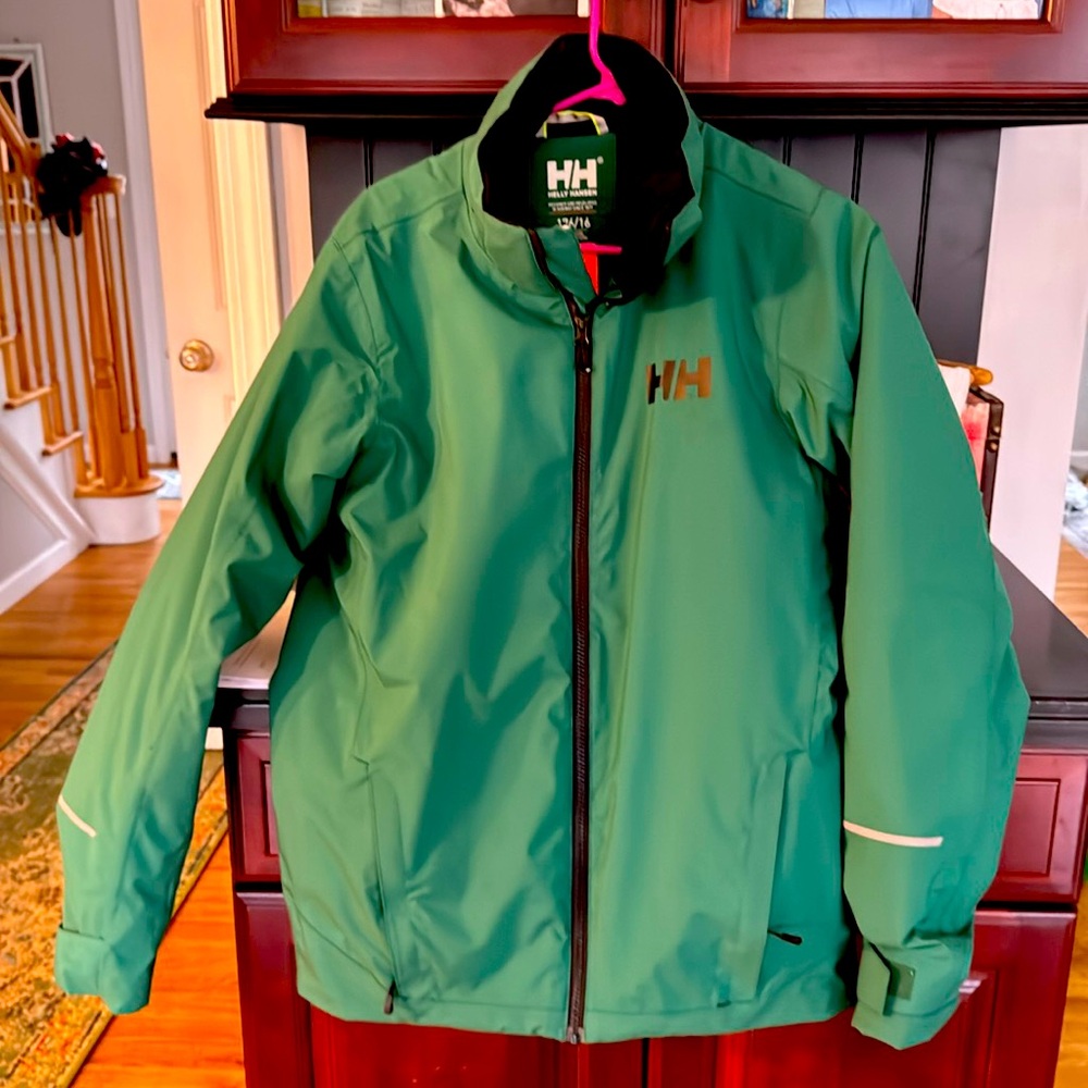 Boys size 16, Helly Hansen jacket. Green and in excellent condition.